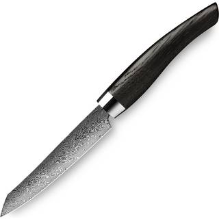 Nesmuk Exklusiv C 90 Damast Officemesser 9 cm - Griff Mooreichenholz - Schwarz,Silber