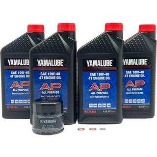 Yamaha Wolverine X2/ X4 850 (2018-2024) Alle modeller Oliefilterskift Kit Yamaha Del# 5GH-13440-80-00 og 4 Quarts Alle formål LUB-10W40-AP-12
