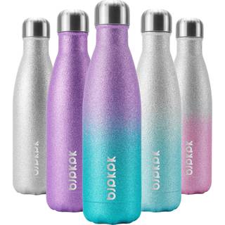 BJPKPK Isolerede vandflasker -17 oz/500 ml -Stureless Steel Water Flasker Sportsvandflasker Hold kold i 24 timer og varmt i 12 timer BPA Gratis v