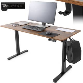 Arebos® Elektrisk højdejusterbart skrivebord 120x60 cm Memory-funktion Justerbart computerskrivebord Stå-sidde-bord