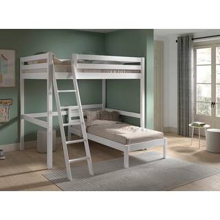 Køjeseng med hems Pino sæt 140 x 200 cm – hvid