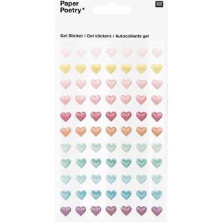 Paper Poetry Gelsticker Herzen Glitter - Mehrfarbig