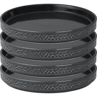 Vargen & Thor Servisen C Tallerken 17,2 Cm 4-pak grå - Middagstallerkner Stentøj Antracit - 60233847