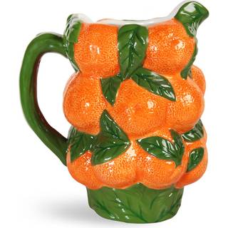 &klevering - Appelsin keramikkande, orange/grøn - H20 cm.