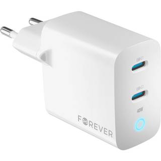 Forever USB-C PD HURTIG oplader / adapter - Dual 40W GaN