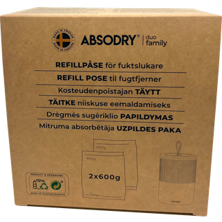Absodry fugtfjerner duo family refill 600g 2-pak
