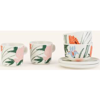 Marimekko Puutarhakutsut servicesæt 6 dele White-green-orange
