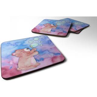 """" Caroline's Treasures Bear and Bubbles Watercolor Decorative Coasters 3.5 Multicolor """"
