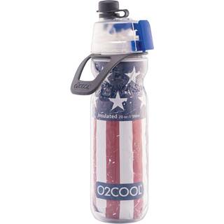 O2Cool Mist 'n Sip Misting Water Bottle 2-in-1 Mist og SIP-funktion uden lækage Pull Top Spout Sports Water Flaske genanvendelig vandflaske-20 oz