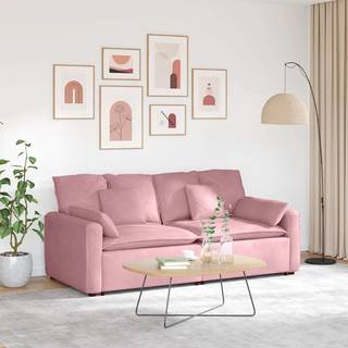 modulsofa med hynder lyserød