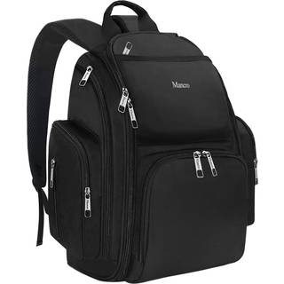 Rygs?kblepose Vandt?t dreng rejsetaske til far og m?nd stor multifunktion Mange lommer lette stilfuld bleer rygs?k sort sort