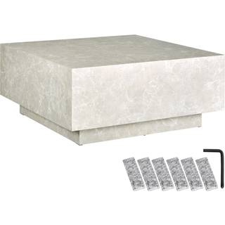 Sofabord Lasley med stander, bæreevne 45 kg - Travertin-udseende,80 x 80 x 35 cm