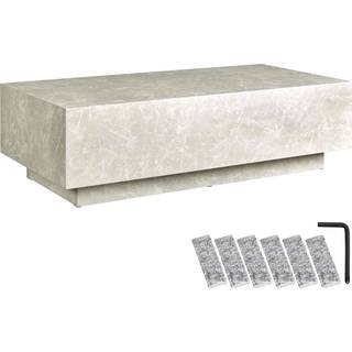 Sofabord Lasley med stander, bæreevne 45 kg - Travertin-udseende,120 x 60 x 35 cm