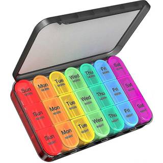 Weekly Pill Organizer 3 Times A Day - Large Pill Box 7 Day Medicine Organizer Pill Case