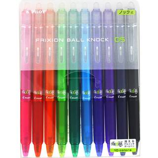 Pilot Frixion Ball Knock Udtrækkelig gelblækpen 0,5 mm 10 farver (LFBK-230EF-10C)