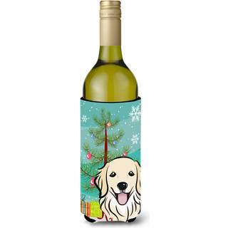 """"Carolines Treasures BB1577LITERK Juletr? og Golden Retriever vinflaske Koozie Hugger 750 ml Multicolor""""
