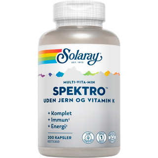 Solaray Spektro Multi-Vitamin uden jern og vit. K. - 200 Kapsler