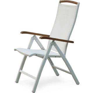 Dala Positionsstol - Hvid m/teak armlæn
