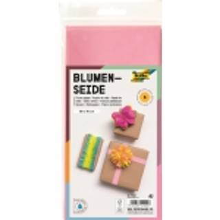 Silkepapir 50x70cm 20g/m² foldet til 125x250mm lyserød, 5 ark