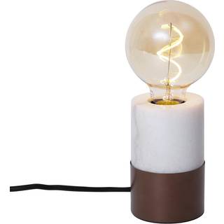 Moderne bordlampe bronze med hvid marmor - Marissa
