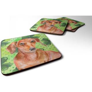 """" Caroline's Treasures Red Dachshund St Patrick's Decorative Coasters multicolor """"
