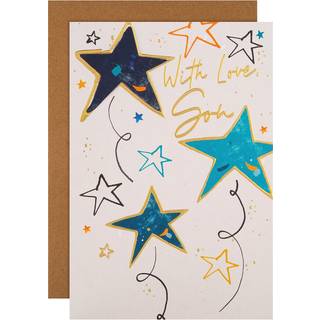 Hallmark s?n f?dselsdagskort f?dselsdagskort til ham klassiske bl? stjerner kr?nker guldfolie