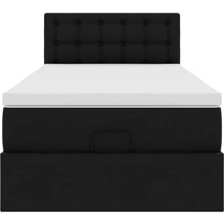 Osmannisk Seng Med Madrasser & Leds Kunstlæder - Sort / 90 x 200 cm