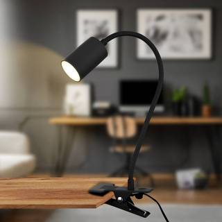 LED-klemmelampe Fleks, sort, fleksibel, metal