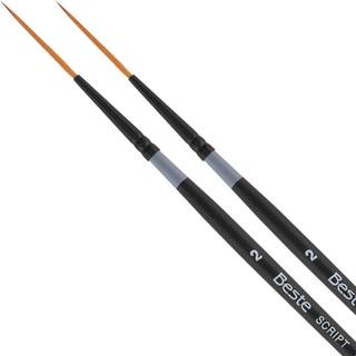 Creative Mark Beste Golden Taklon Script Liner #2-2 Pack Artist Brush Professionel akvarelbørster til akrylmaleri Kort håndtag Skarpe kanter Hånd