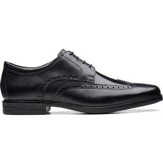 Clarks Clarks Black Standard Fit (G) Leather Howard Walk Wide Fit Shoes
