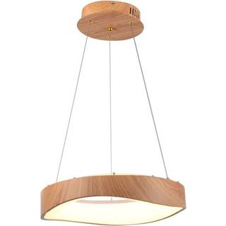LED designer hængelampe - 3000K, træmaling+hvid, Hus - Kulør : Varm
