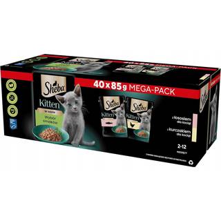 Sheba Kitten Multipack fint udvalg i sauce med laks, med kylling 76.75 DKK/1 kg