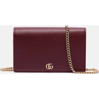 Gucci GG Marmont leather wallet on chain - burgundy - One Size