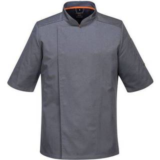 Kortærmet MeshAir kokkejakke - Grå (Størrelse: XXXL)