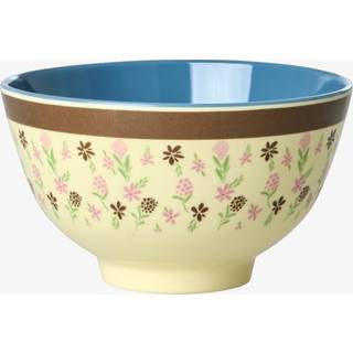 Haciende Flower Skål, Cream/Blue, Ø11 cm