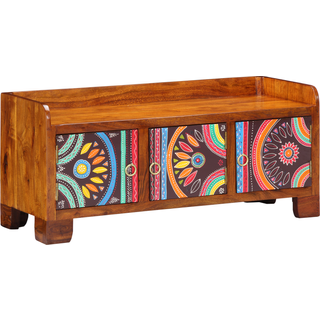 Sko skab med dør Flerfarvet 90 x 35 x 40 cm Massivt akacietræ