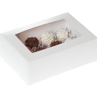 House of Marie - Kageboks til 12 Mini Cupcakes Hvid, 2stk.