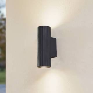 Lindby væglampe Christa, antracit, beton, 25 cm, krusning