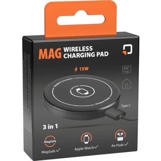 Trådløs USB-C oplader 15W - Optiline Magsafe Wireless Charging pad - Kompatibel med Apple & Android