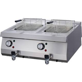 Heavy Duty friture - 2 x 12L - Dobbelt enhed - 70 cm dyb - med afløbshane - Elektrisk