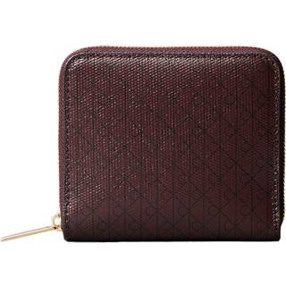 Allover Monogram Square Zip Wallet - Brown - One Size