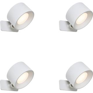Sæt med 4 moderne væg- og loftslamper hvid inkl. LED genopladelig - Bright
