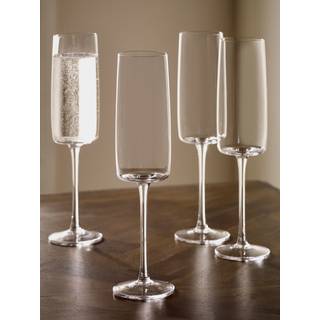 Next Set of 4 Clear Angular Champagne Flutes
