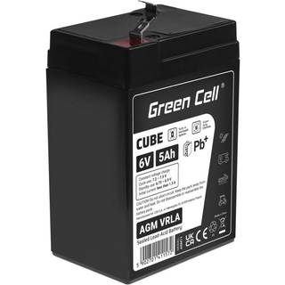 Green Cell CUBE AGM 6V 5Ah Gel Batteri IP54 til Børne legetøj & Alarm