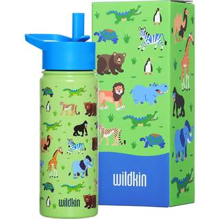 Wildkin Kids 18oz Rustfrit stål Vandflaske - BPA -fri lækagisof isoleret let rengøring - vilde dyr
