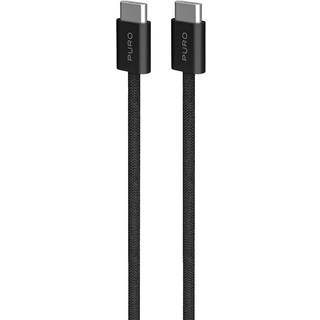 Flettet Puro USB-C Kabel – 1.5m, 60W Power Delivery, 480Mbps - Sort