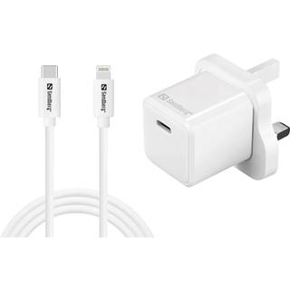 Sandberg 20W USB-C Charger (UK Plug) - Includes Lightning Cable