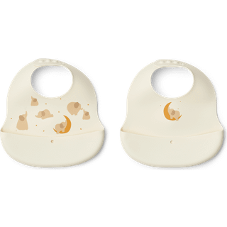 Liewood Ember Trykt Hagesmæk 2-pak Creme De La Creme  Creme De La Creme One Size  Creme  One Size 6 months + Unisex