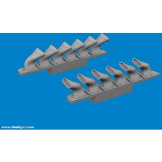 Spitfire Mk.V six-stacks exhaust fishtail PRINT TAMIYA