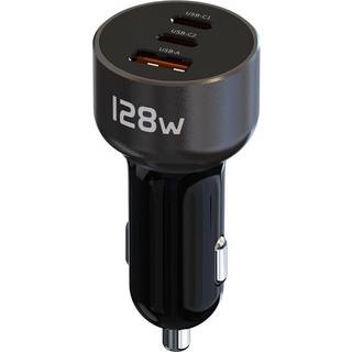 NEXTBATT 128W Biloplader 2x USB-C/1xUSB-A - Sort/Grå